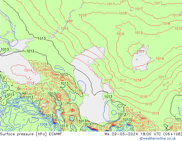 Yer basıncı ECMWF Çar 29.05.2024 18 UTC