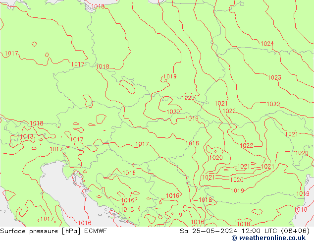 Bodendruck ECMWF Sa 25.05.2024 12 UTC