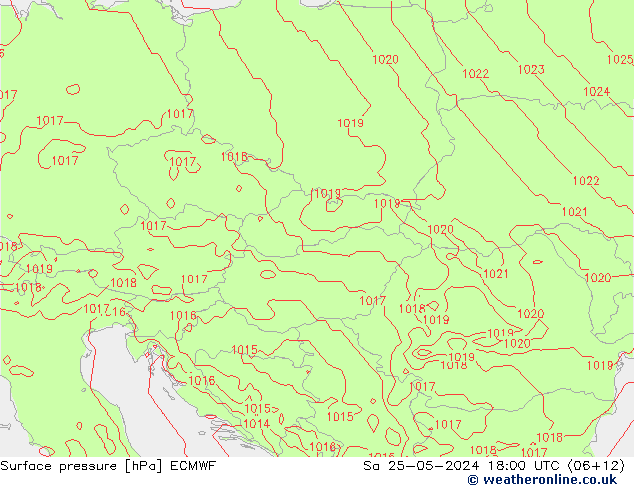 Surface pressure ECMWF Sa 25.05.2024 18 UTC