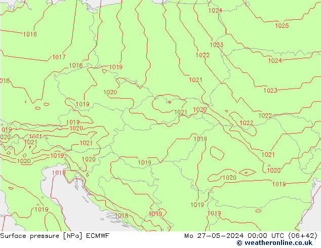 приземное давление ECMWF пн 27.05.2024 00 UTC