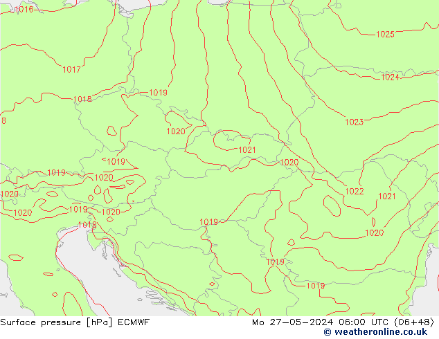 Bodendruck ECMWF Mo 27.05.2024 06 UTC