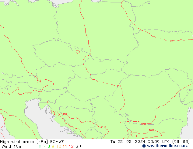 High wind areas ECMWF Tu 28.05.2024 00 UTC