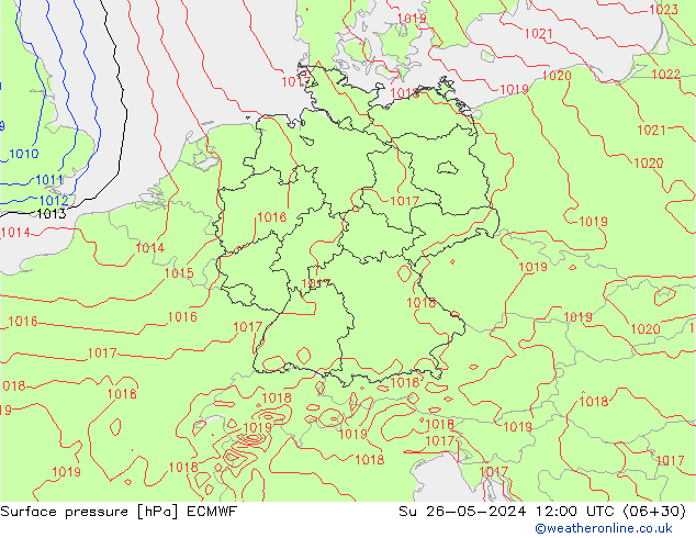 Surface pressure ECMWF Su 26.05.2024 12 UTC