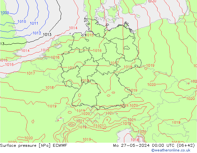pression de l'air ECMWF lun 27.05.2024 00 UTC