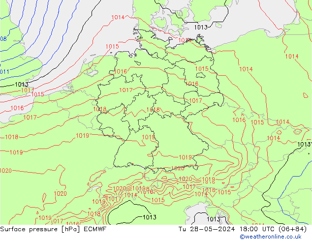 Yer basıncı ECMWF Sa 28.05.2024 18 UTC