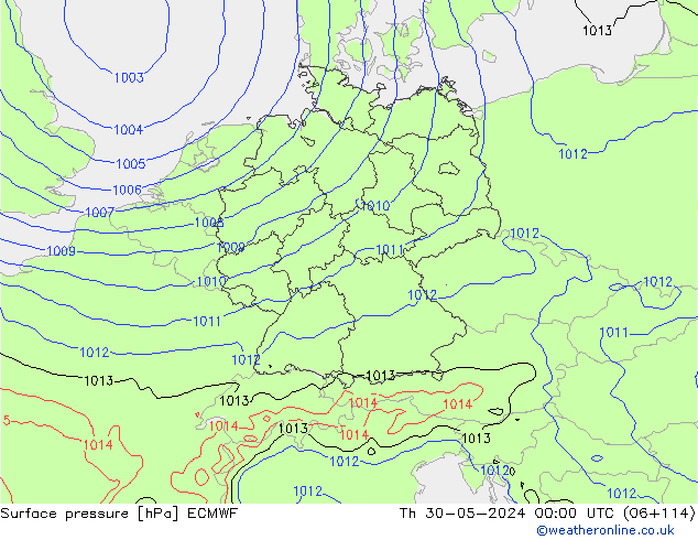 приземное давление ECMWF чт 30.05.2024 00 UTC