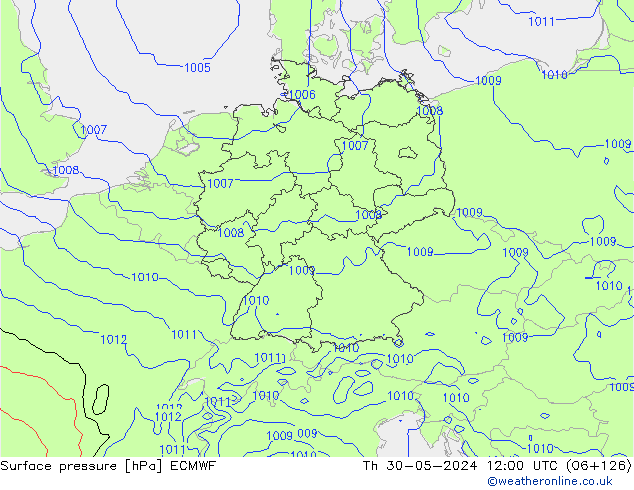 pression de l'air ECMWF jeu 30.05.2024 12 UTC