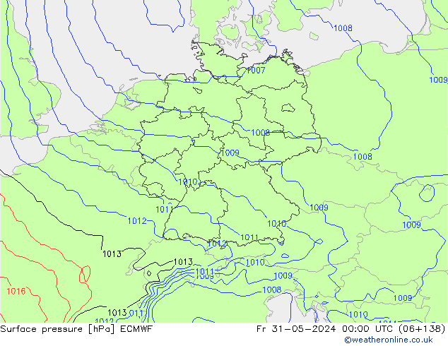 pression de l'air ECMWF ven 31.05.2024 00 UTC