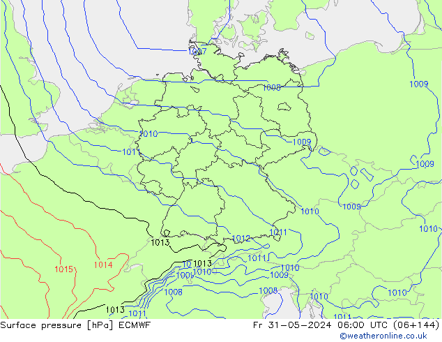 pression de l'air ECMWF ven 31.05.2024 06 UTC