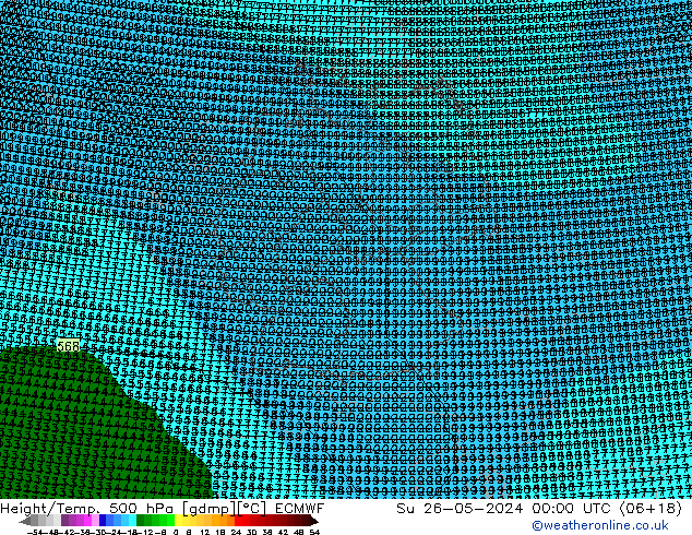 Height/Temp. 500 hPa ECMWF Su 26.05.2024 00 UTC