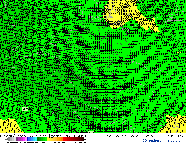 Height/Temp. 700 hPa ECMWF  25.05.2024 12 UTC