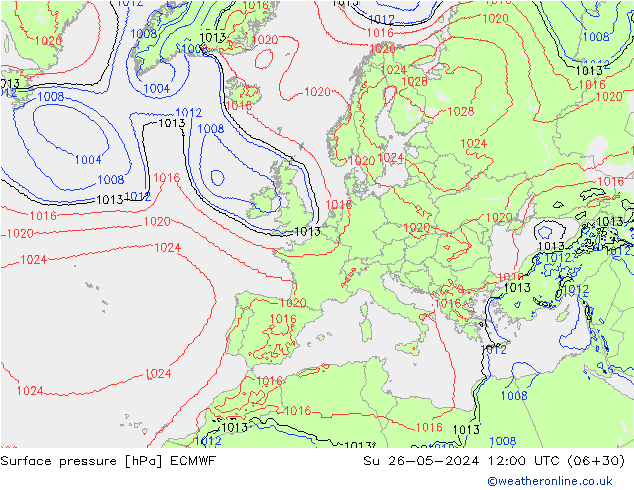 ciśnienie ECMWF nie. 26.05.2024 12 UTC
