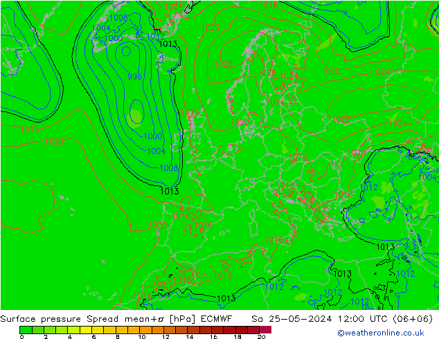 Yer basıncı Spread ECMWF Cts 25.05.2024 12 UTC