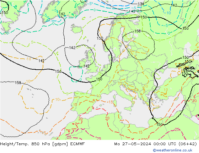 Height/Temp. 850 hPa ECMWF  27.05.2024 00 UTC