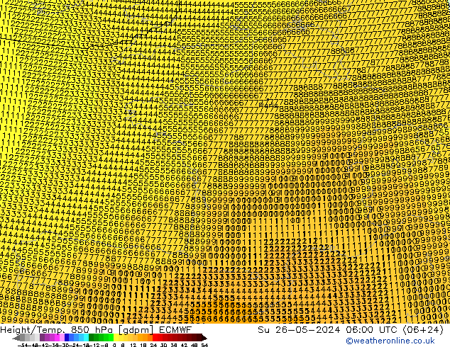 Height/Temp. 850 hPa ECMWF So 26.05.2024 06 UTC