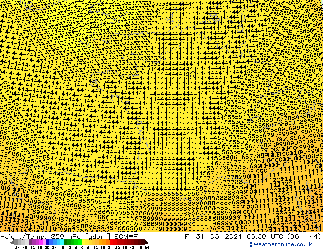 Height/Temp. 850 hPa ECMWF Fr 31.05.2024 06 UTC