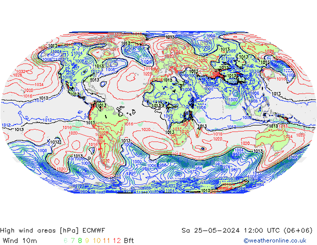 Izotacha ECMWF so. 25.05.2024 12 UTC