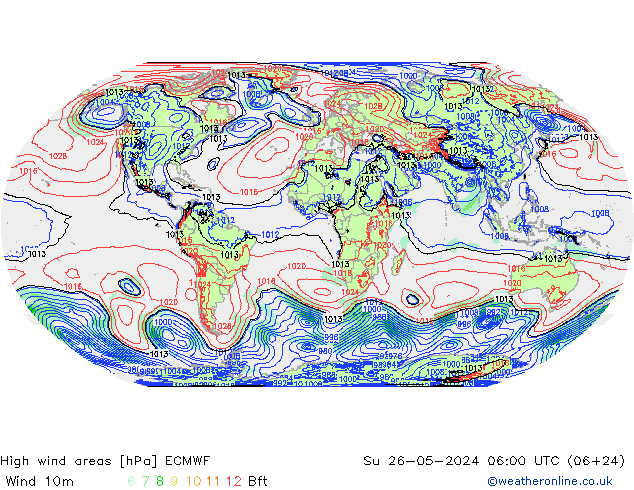 High wind areas ECMWF dom 26.05.2024 06 UTC