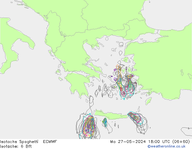 Isotachs Spaghetti ECMWF Po 27.05.2024 18 UTC