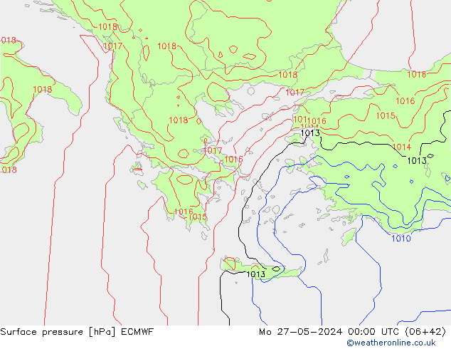 приземное давление ECMWF пн 27.05.2024 00 UTC