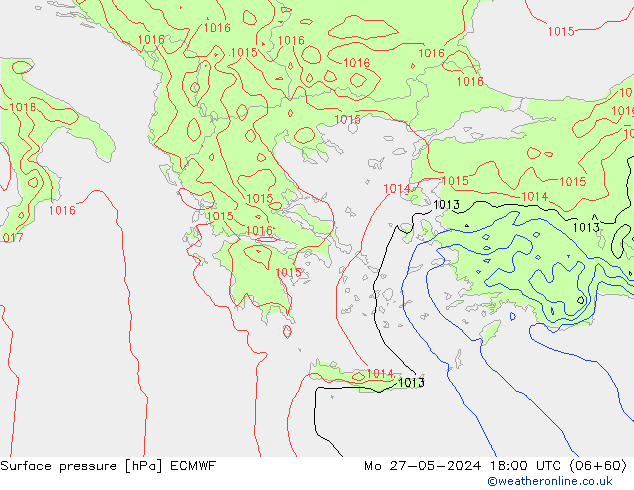 приземное давление ECMWF пн 27.05.2024 18 UTC