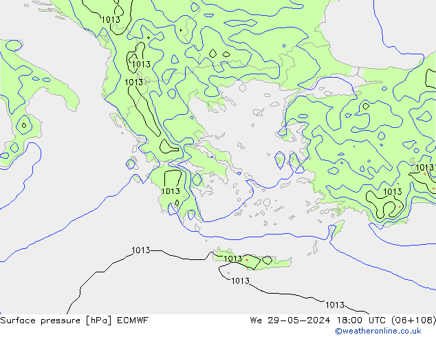 Yer basıncı ECMWF Çar 29.05.2024 18 UTC