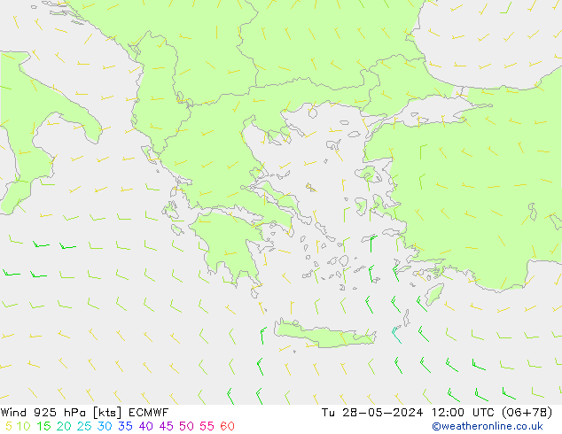 Wind 925 hPa ECMWF Tu 28.05.2024 12 UTC