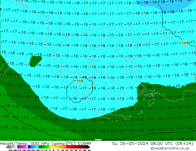 Yükseklik/Sıc. 500 hPa ECMWF Paz 26.05.2024 06 UTC