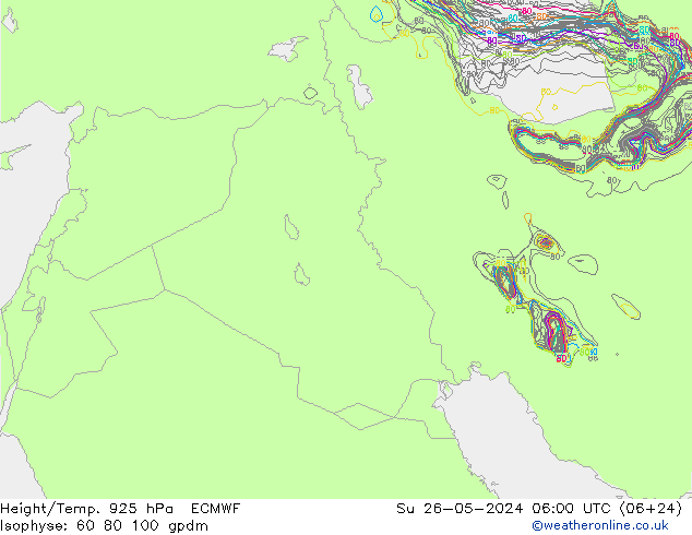 Yükseklik/Sıc. 925 hPa ECMWF Paz 26.05.2024 06 UTC