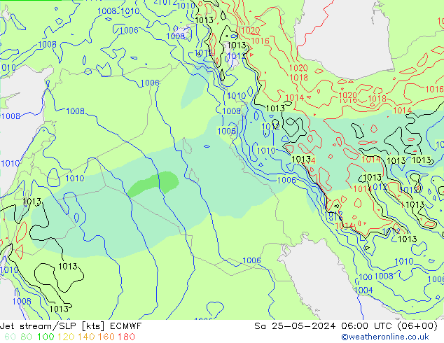 Jet stream ECMWF Sáb 25.05.2024 06 UTC