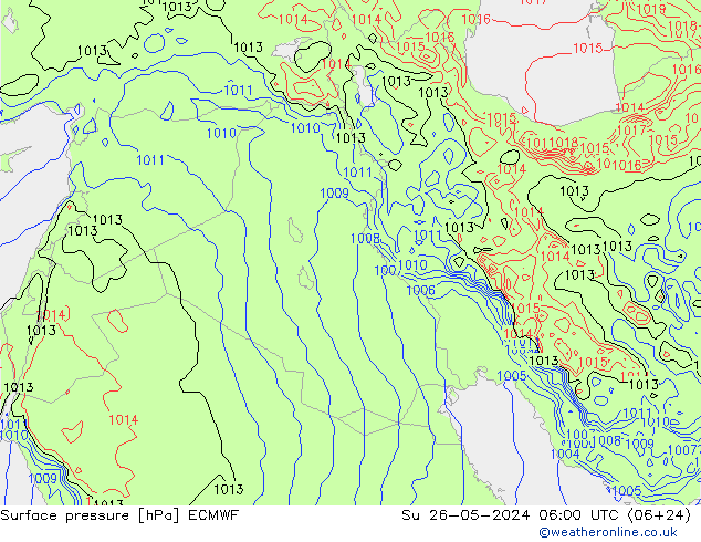 Surface pressure ECMWF Su 26.05.2024 06 UTC