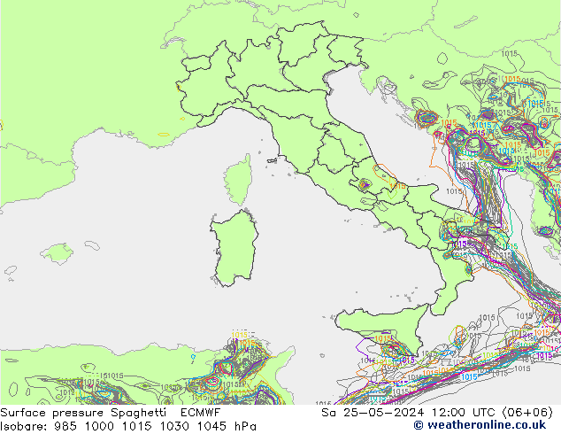 ciśnienie Spaghetti ECMWF so. 25.05.2024 12 UTC