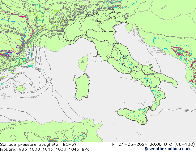 ciśnienie Spaghetti ECMWF pt. 31.05.2024 00 UTC