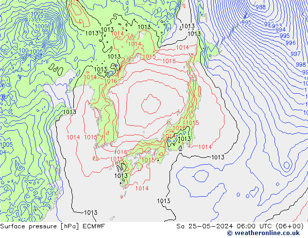 Yer basıncı ECMWF Cts 25.05.2024 06 UTC