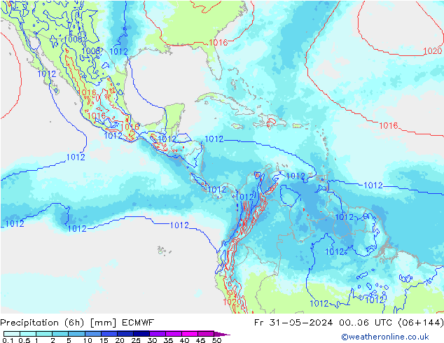 Precipitazione (6h) ECMWF ven 31.05.2024 06 UTC