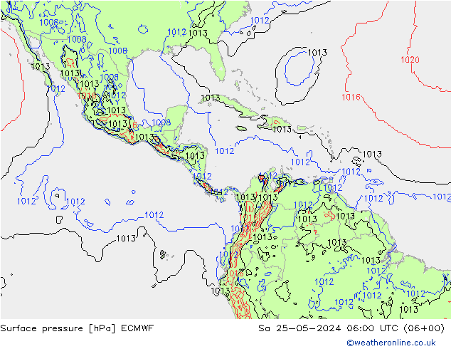 Luchtdruk (Grond) ECMWF za 25.05.2024 06 UTC