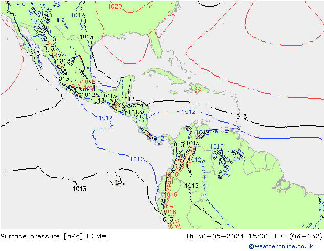 Luchtdruk (Grond) ECMWF do 30.05.2024 18 UTC