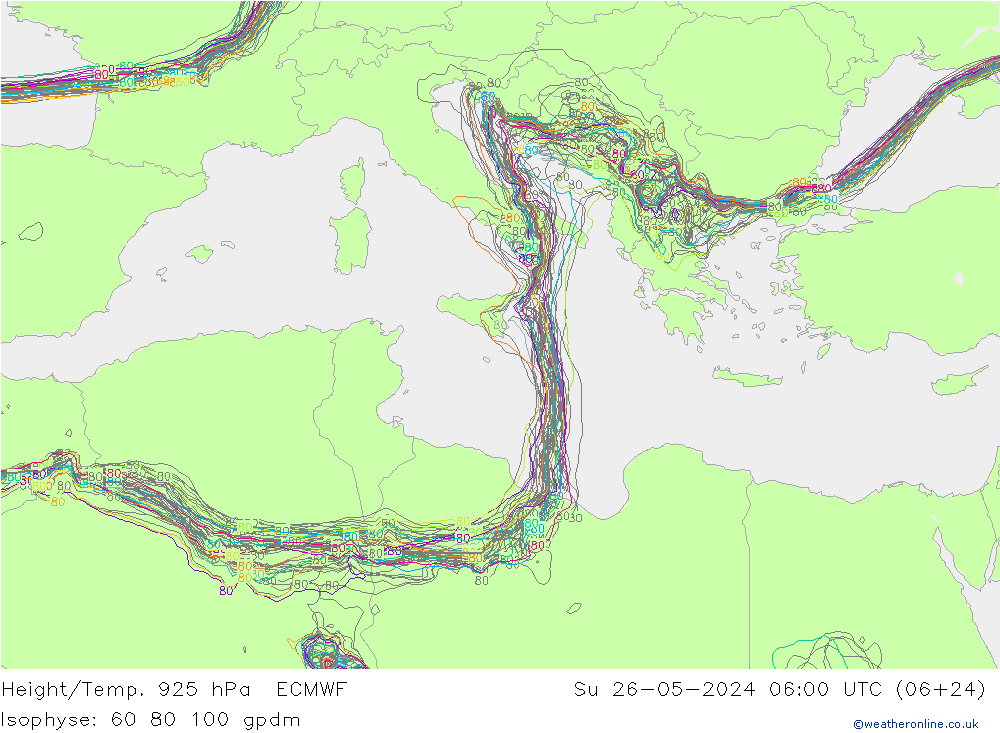 Yükseklik/Sıc. 925 hPa ECMWF Paz 26.05.2024 06 UTC