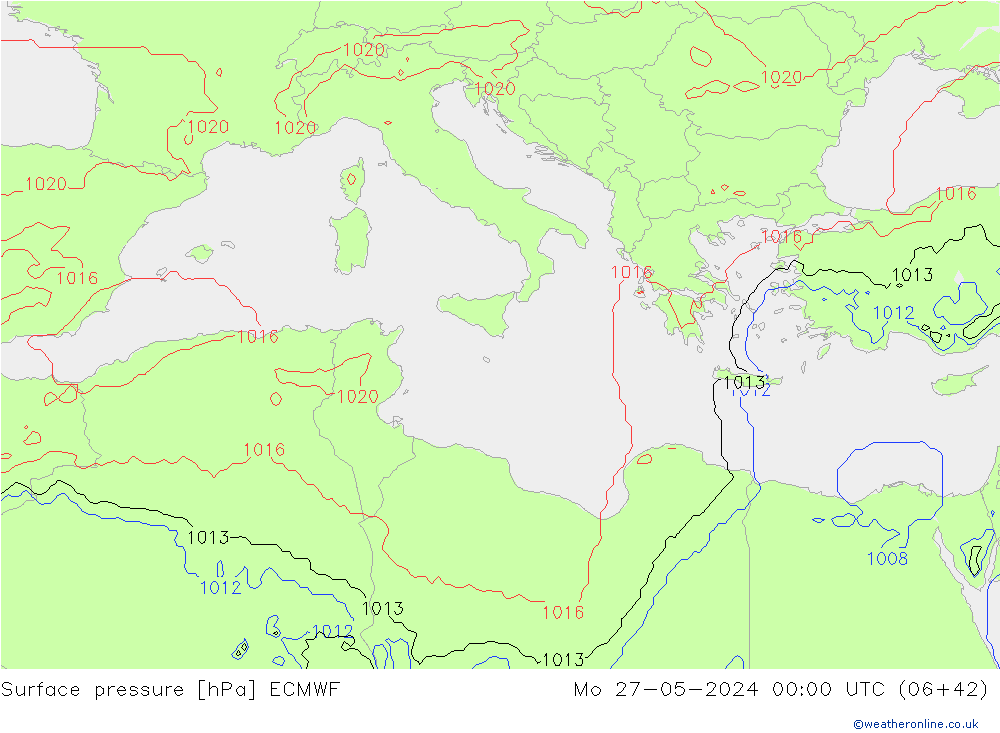 pression de l'air ECMWF lun 27.05.2024 00 UTC