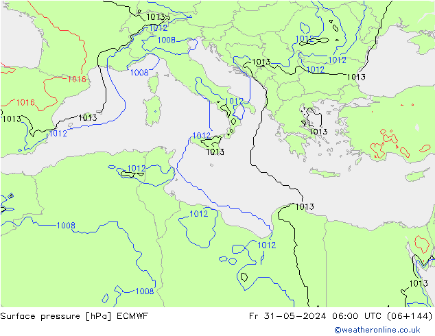 Yer basıncı ECMWF Cu 31.05.2024 06 UTC
