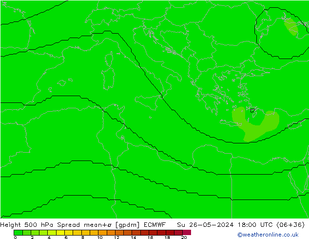 500 hPa Yüksekliği Spread ECMWF Paz 26.05.2024 18 UTC