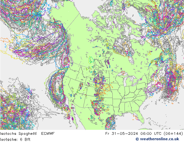 Isotachs Spaghetti ECMWF  31.05.2024 06 UTC