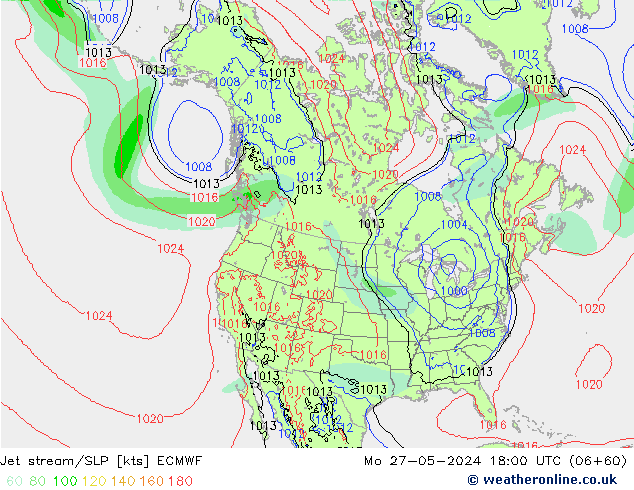 Straalstroom/SLP ECMWF ma 27.05.2024 18 UTC