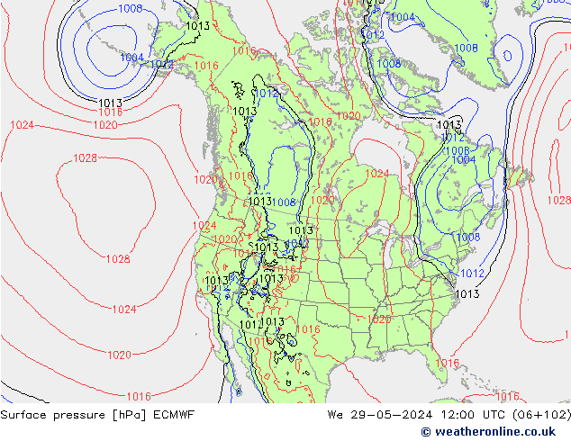 Bodendruck ECMWF Mi 29.05.2024 12 UTC