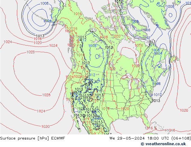 Yer basıncı ECMWF Çar 29.05.2024 18 UTC