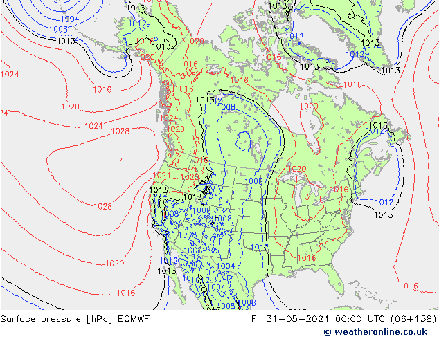 Surface pressure ECMWF Fr 31.05.2024 00 UTC