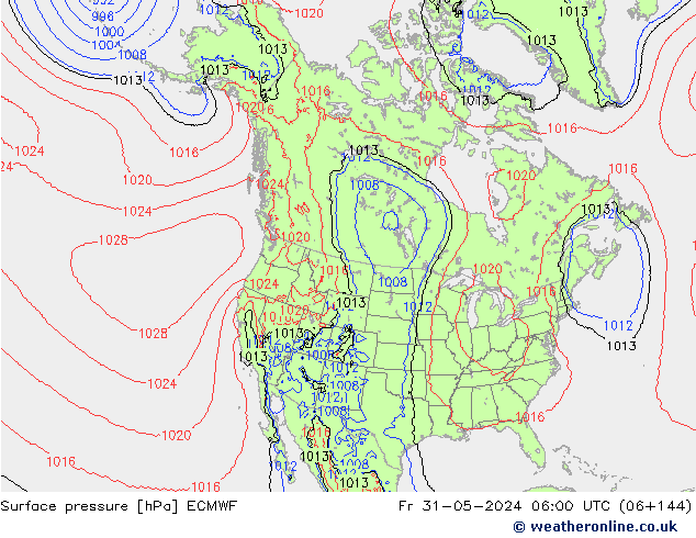 Surface pressure ECMWF Fr 31.05.2024 06 UTC