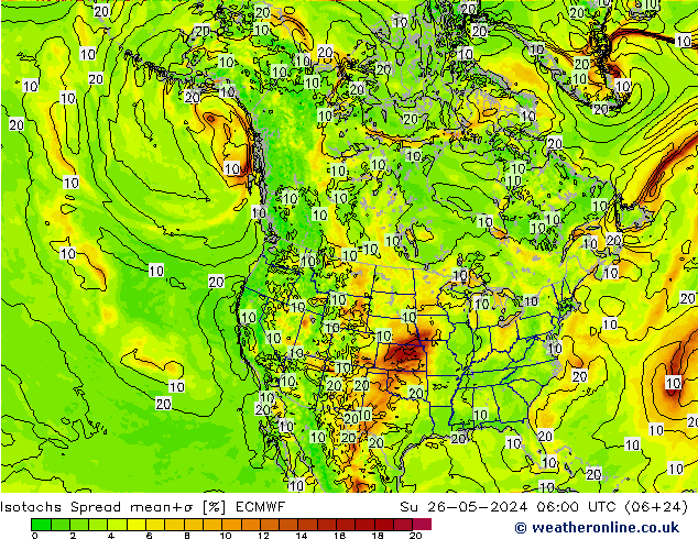 Isotachs Spread ECMWF Su 26.05.2024 06 UTC