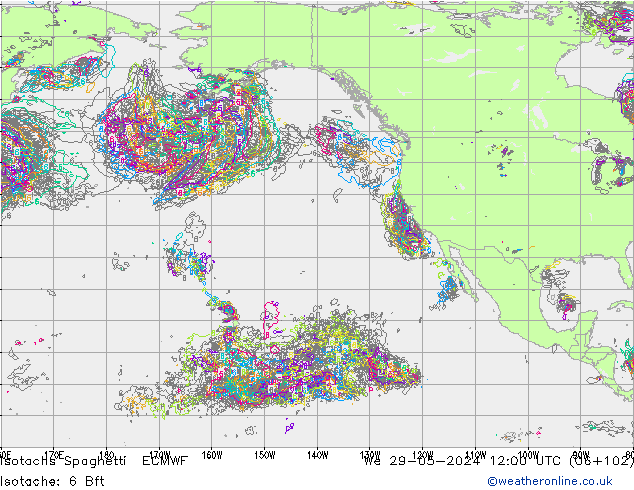 Isotachen Spaghetti ECMWF wo 29.05.2024 12 UTC