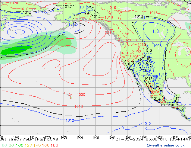 джет/приземное давление ECMWF пт 31.05.2024 06 UTC